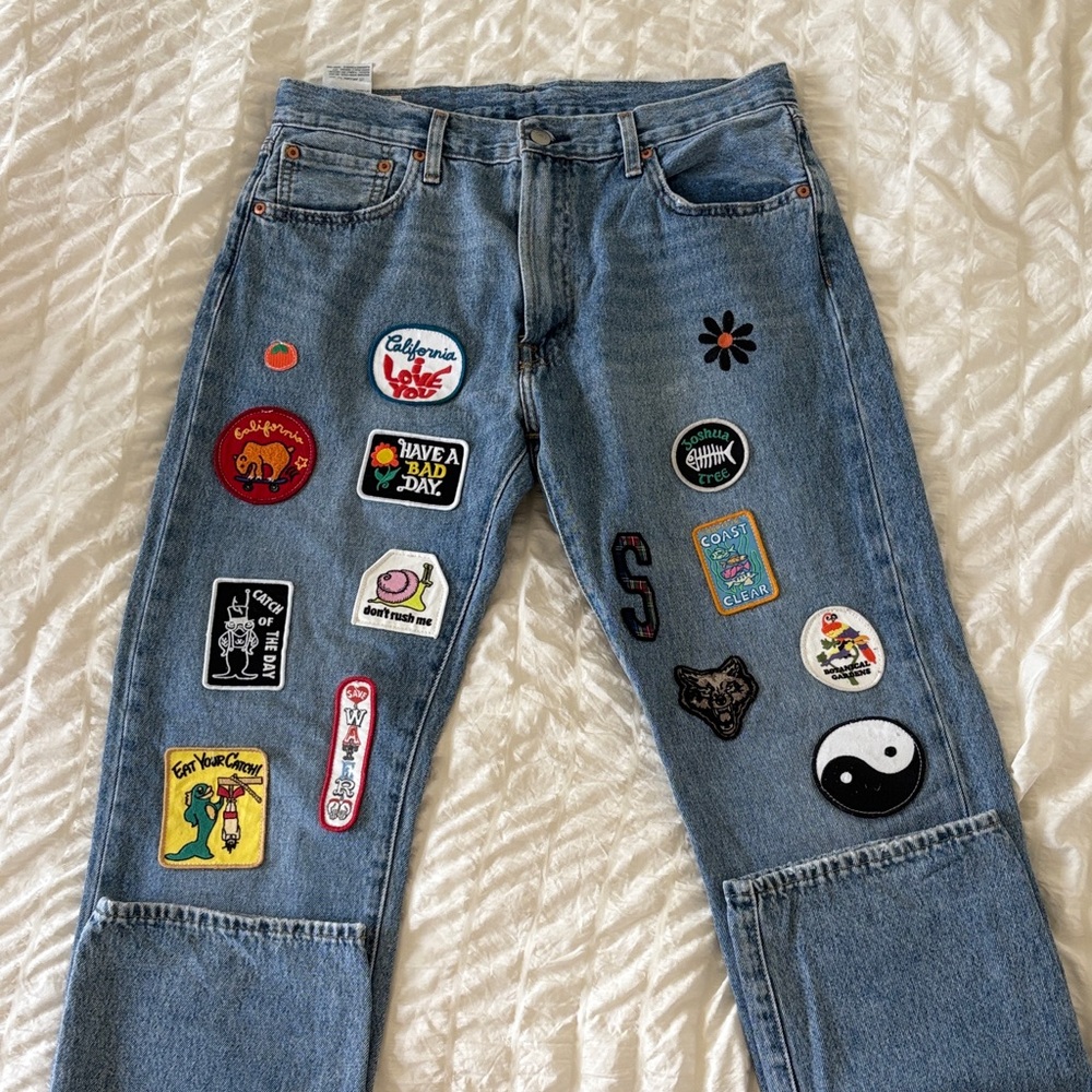 Levi's Blue Jeans with Colorful Patches